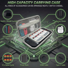 Gray Heavy-Duty EVA Hard Shell Carrying Case for Nintendo Switch 2