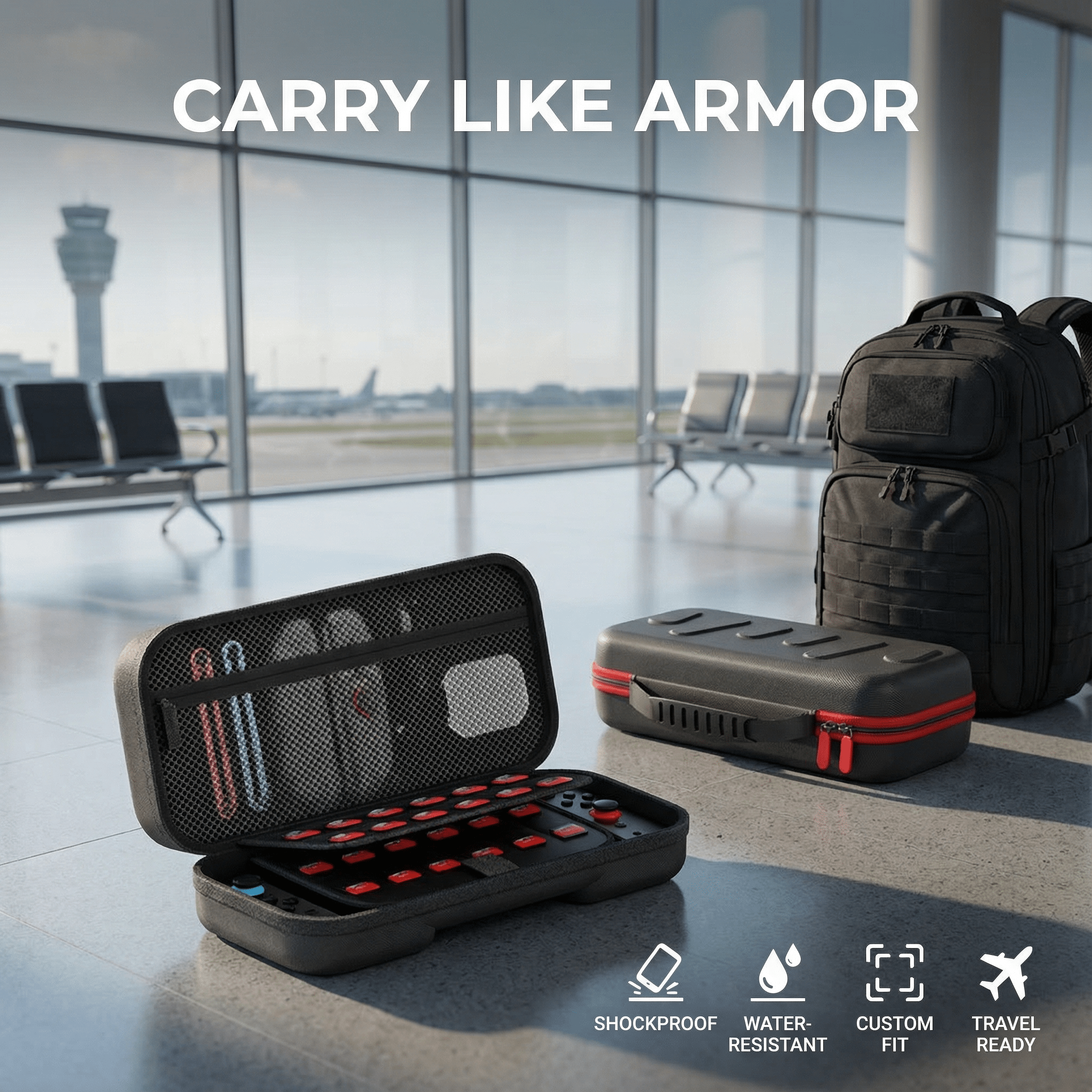 Armor Hard Shell Carrying Case for Nintendo Switch 2 - 24 Game Cartridge Slots