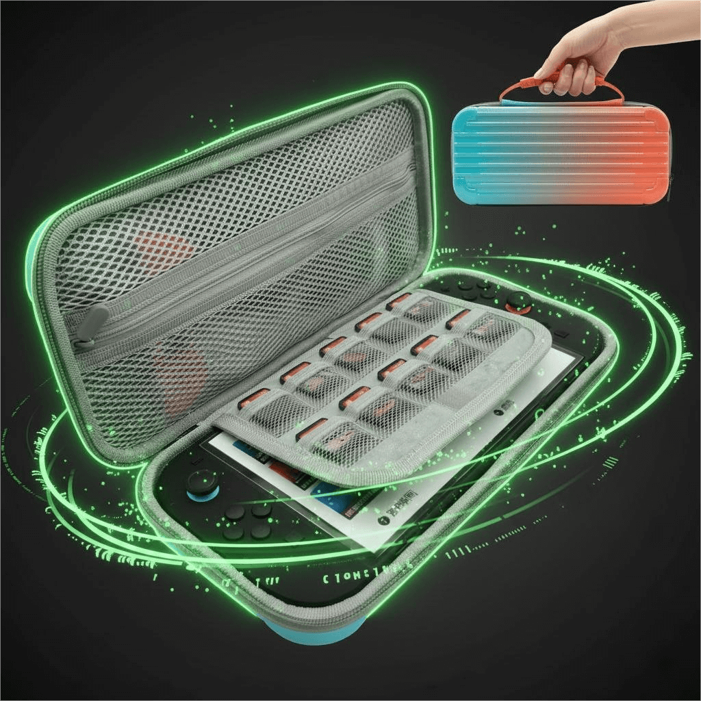 Blue Luggage-Grade Hard Shell Carrying Case for Nintendo Switch 2