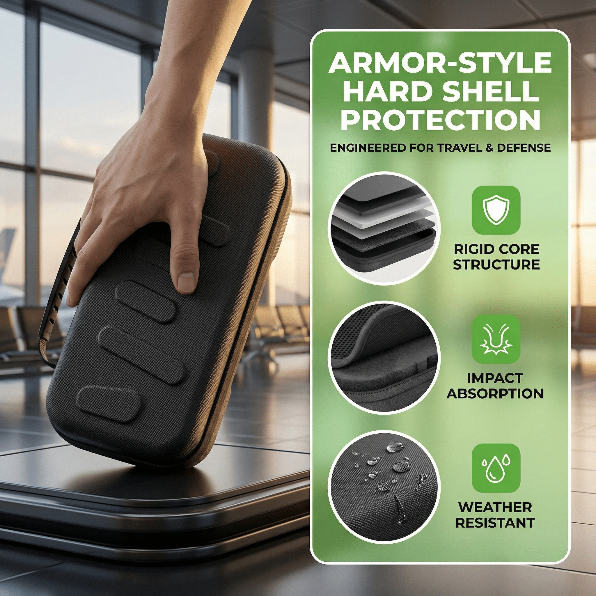 Black Armor Hard Shell Carrying Case for Nintendo Switch 2 - 24 Game Cartridge Slots