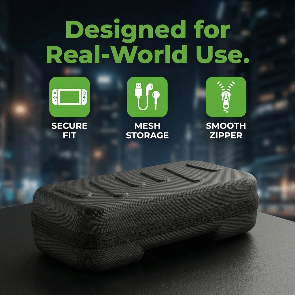 Black Armor Hard Shell Carrying Case for Nintendo Switch 2 - 24 Game Cartridge Slots