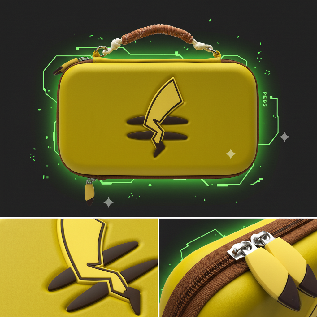 Switch 2 Travel Case - 3D Electric Tail Theme - Shockproof Hard Shell