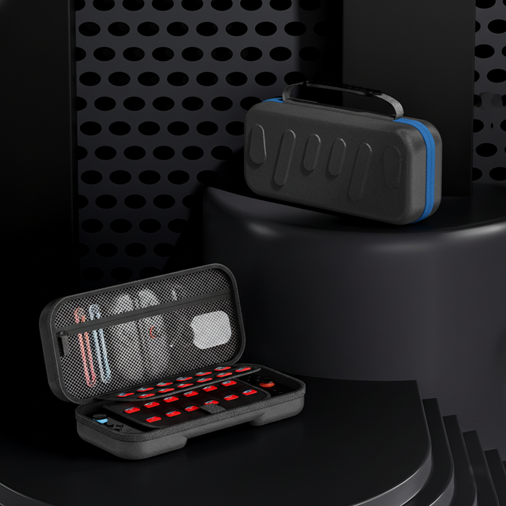 Blue Armor Hard Shell Carrying Case for Nintendo Switch 2 - 24 Game Cartridge Slots