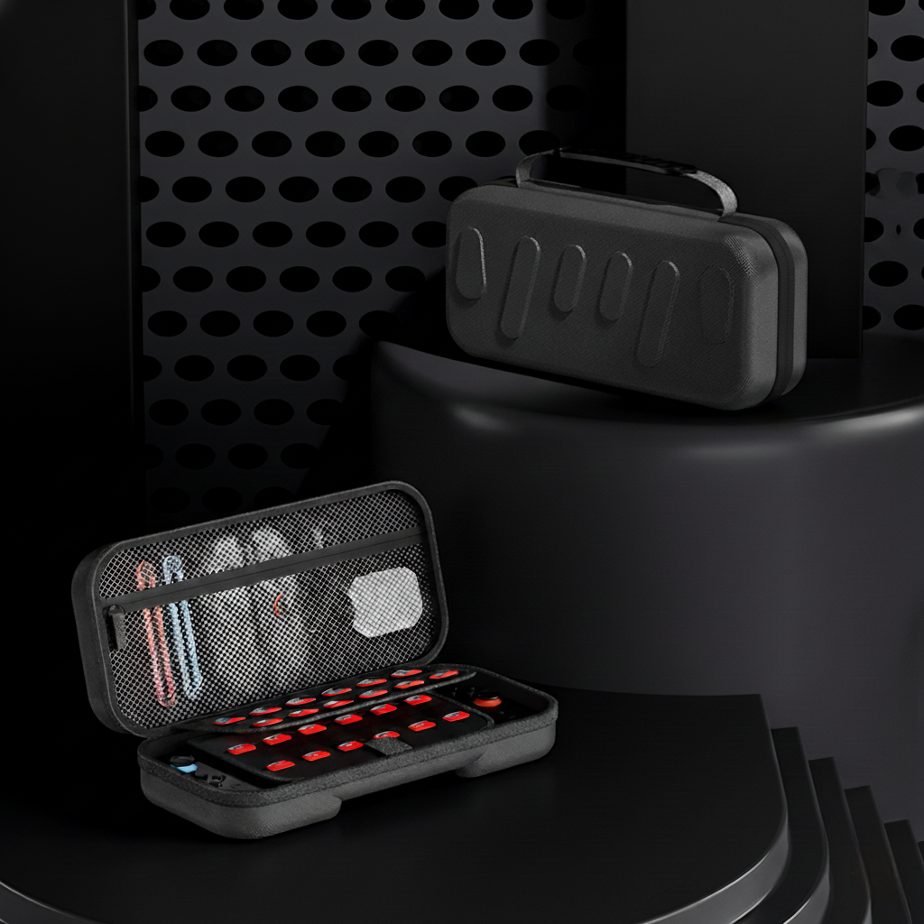 Black Armor Hard Shell Carrying Case for Nintendo Switch 2 - 24 Game Cartridge Slots