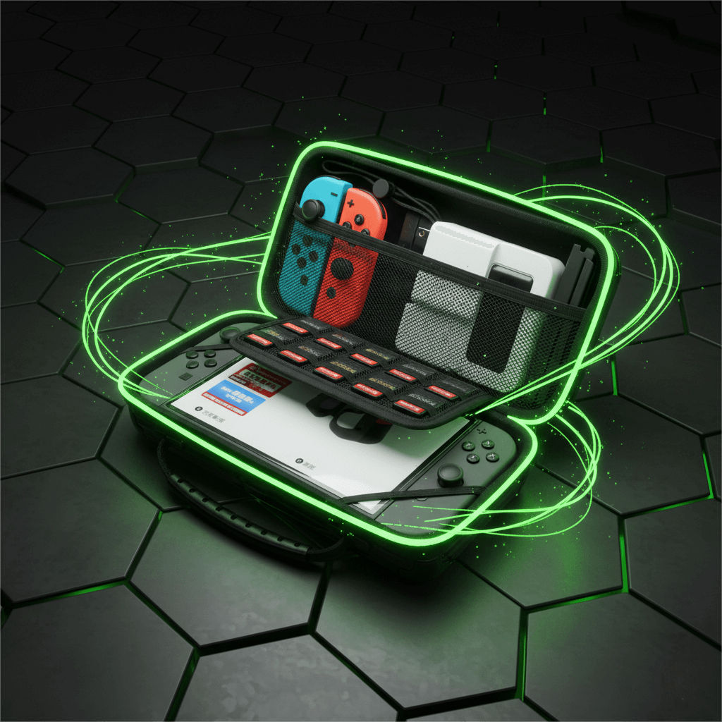 Black Luggage-Grade Hard Shell Carrying Case for Nintendo Switch 2