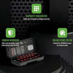 Blue Armor Hard Shell Carrying Case for Nintendo Switch 2 - 24 Game Cartridge Slots