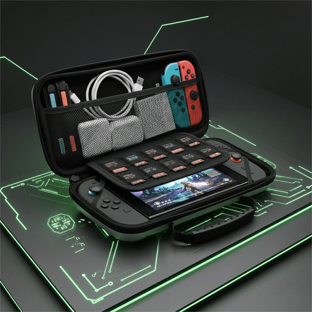 Silver Luggage-Grade Hard Shell Carrying Case for Nintendo Switch 2