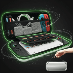 Silver Luggage-Grade Hard Shell Carrying Case for Nintendo Switch 2